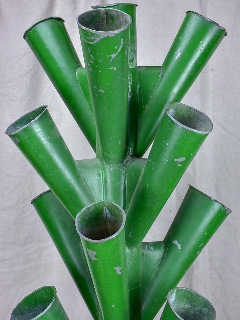 Large florist multi-vase display - zinc with green finish