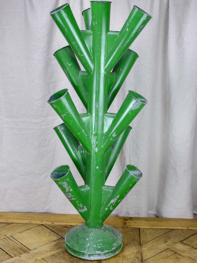 Large florist multi-vase display - zinc with green finish