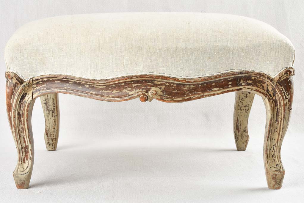 Louis XV style footrest with beige patina