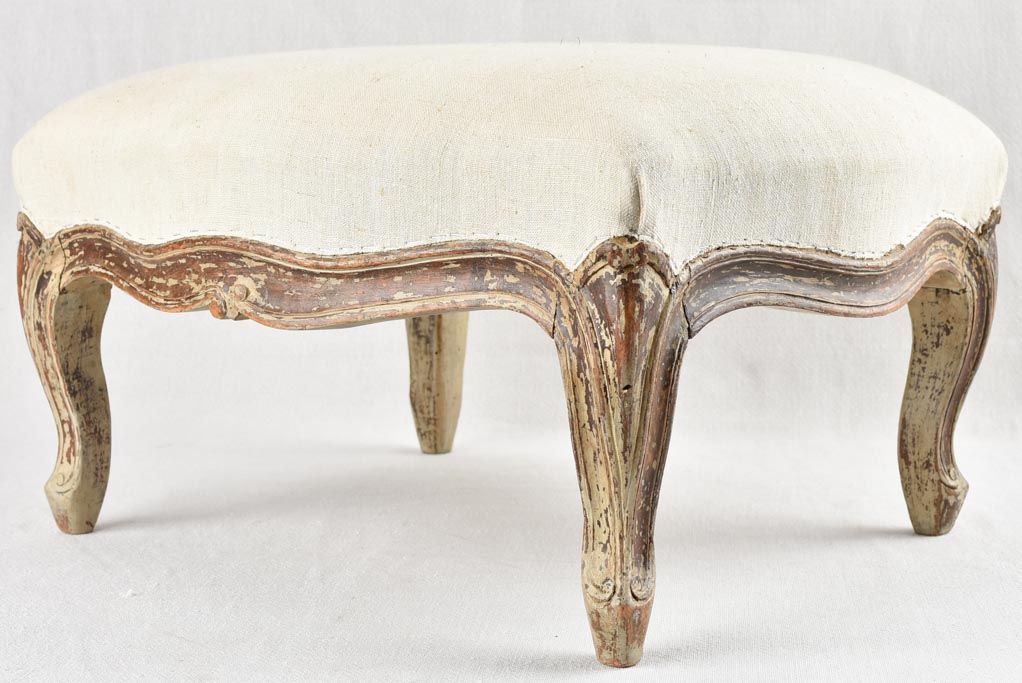 Louis XV style footrest with beige patina