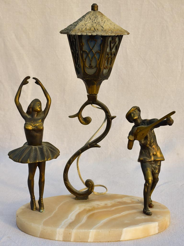 Mid-century alabaster dancing girl lamp