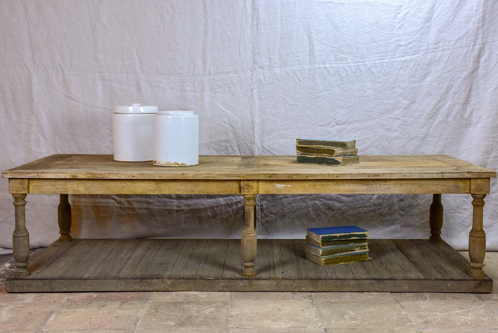 Rustic French coffee table - display table from a boutique 70¾" x 27½" TWO AVAILABLE