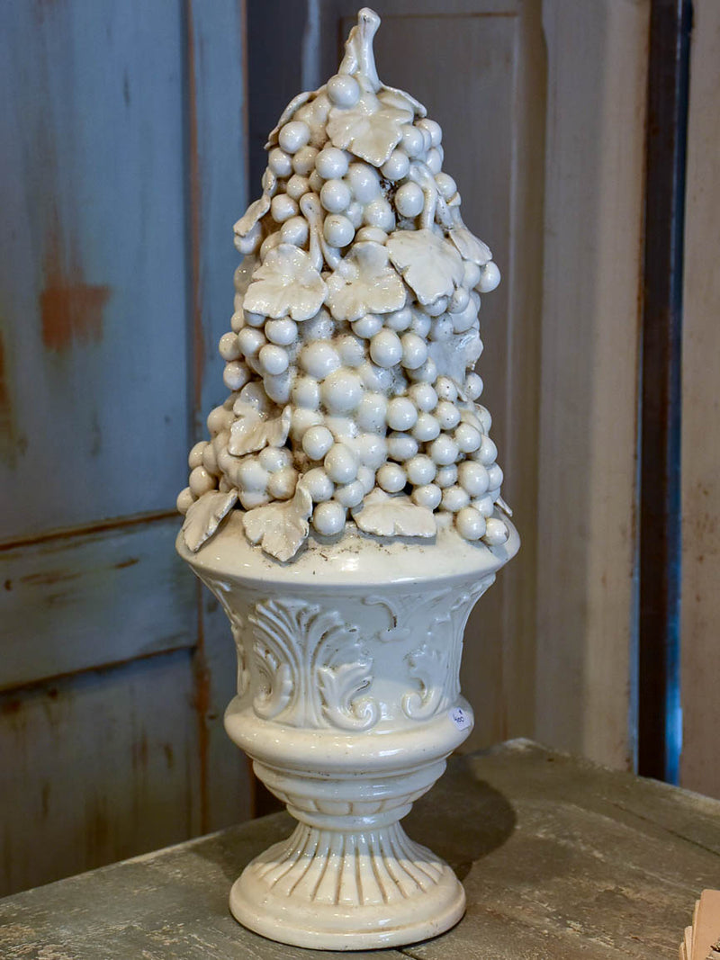 Large antique Italian porcelain grape ornament