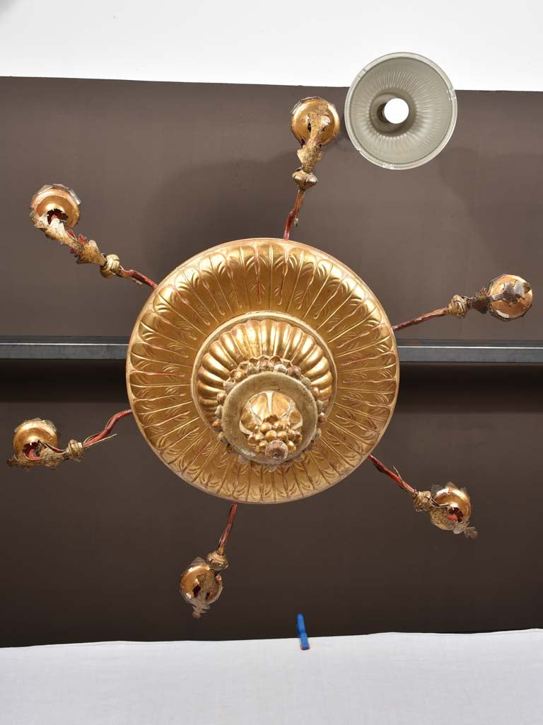 Elegant Italian chandelier with gilt finish
