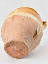 Antique French confit pot with ocher glaze 10¼"
