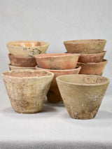 Lot of ten terracotta pots for harvesting resin 4¼"