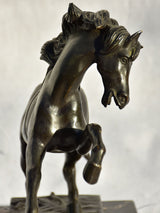 Italian bronze sculpture of a horse on marble - 1940's