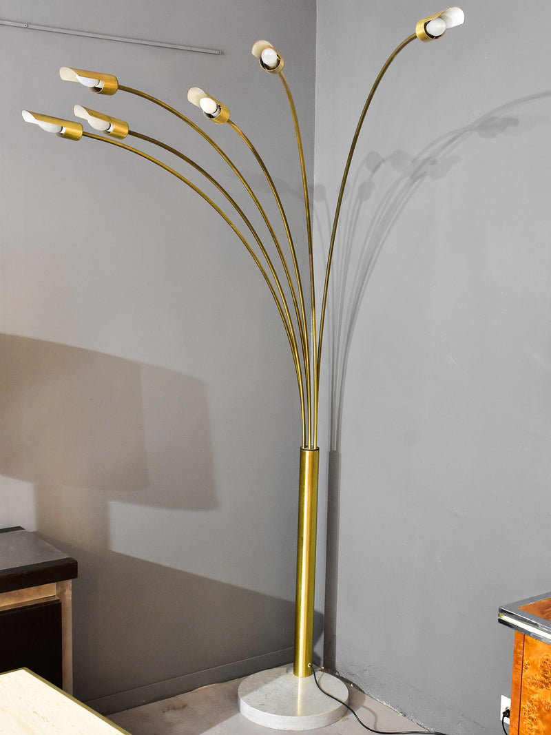 Vintage floor lamp with adjustable arms - 6 branches