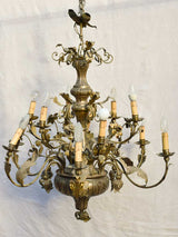 Large 12-light Italian tole chandelier 37¾"