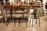 Set of barstools, leather seats, mid-century