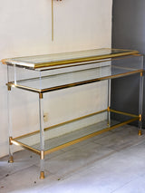 Vintage French console table with sliding display case
