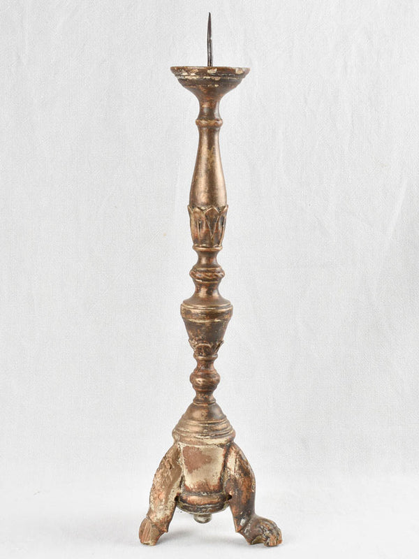 Nineteenth-century timeworn painted patina candlestick