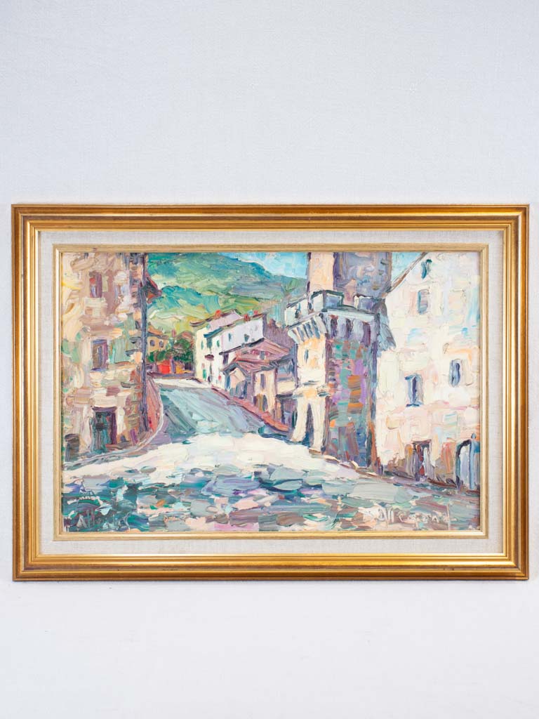 Rue de vieille ville, montagne à l'arrière D. Allemand (1906- ?) oil on canvas 19¼ x 26½""
