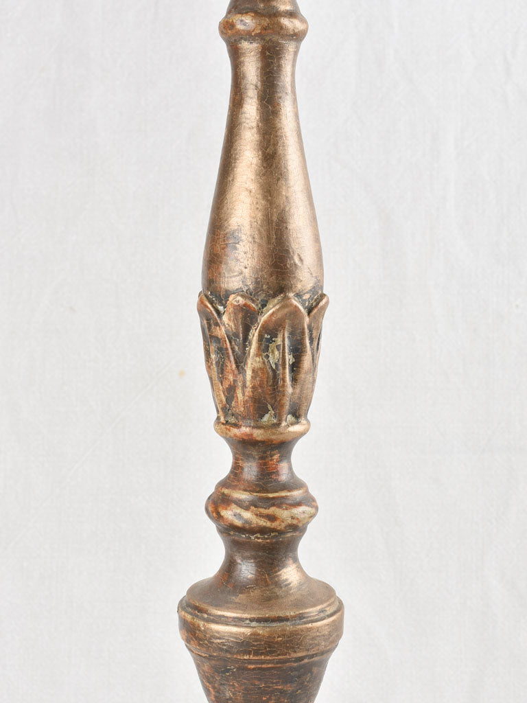 Age-worn wooden Napoleon III candlestick