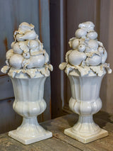 Pair of antique Italian porcelain fruit baskets