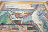 Rue de vieille ville, montagne à l'arrière D. Allemand (1906- ?) oil on canvas 19¼ x 26½""