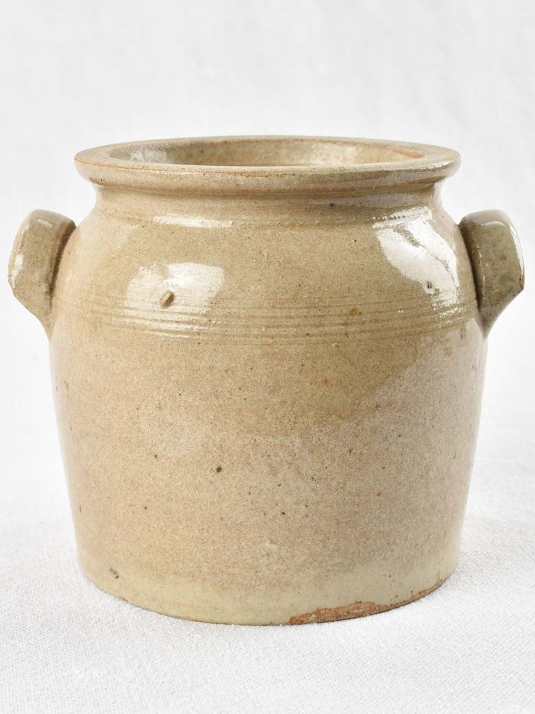 Small antique French preserving pot - gray crock 5½"