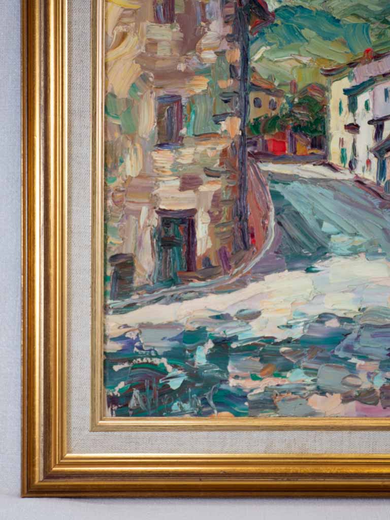 Rue de vieille ville, montagne à l'arrière D. Allemand (1906- ?) oil on canvas 19¼ x 26½""