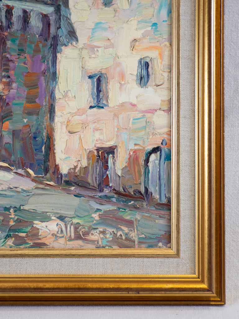 Rue de vieille ville, montagne à l'arrière D. Allemand (1906- ?) oil on canvas 19¼ x 26½""