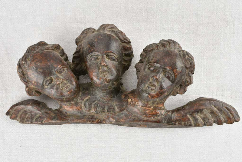 Wooden sculpture of three angels 17¼"