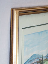 Landscape signed R. Etienne - watercolor, gouache & ink 16¼ x 19""