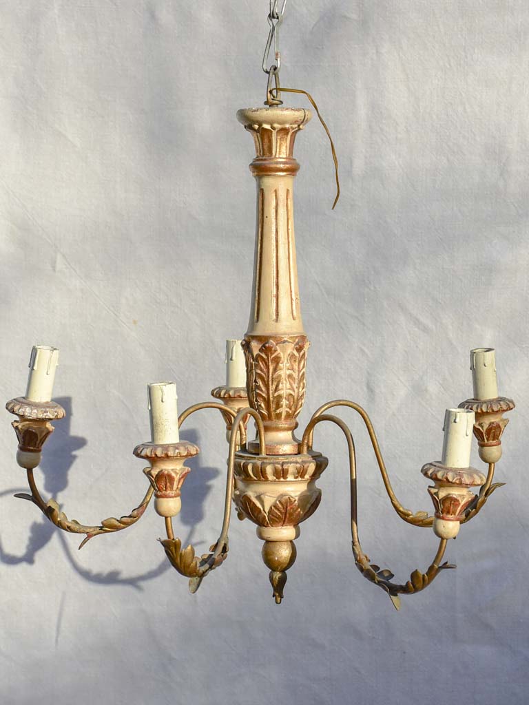 Pretty 5-light Italian chandelier from the late 19th century 19¼"