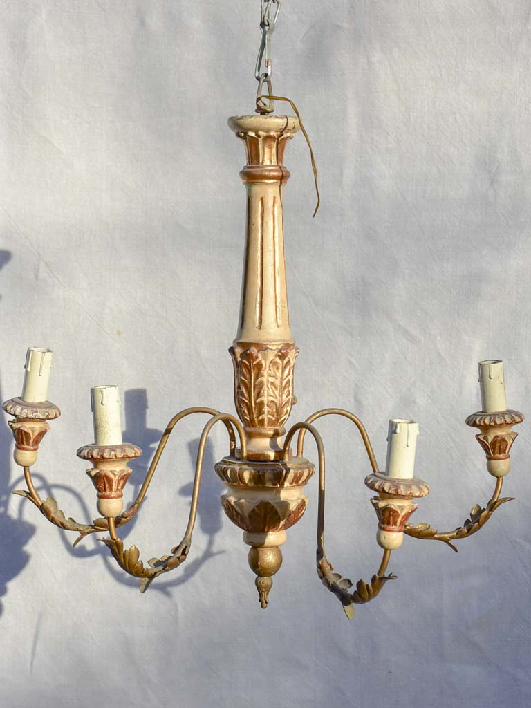 Pretty 5-light Italian chandelier from the late 19th century 19¼"
