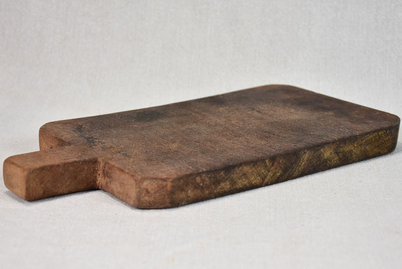 Small mid century French cutting board with dark timber 6¼" x 11½"