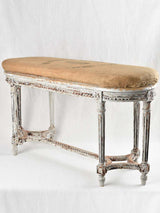 Louis XVI bench with sacking upholstery 39½"