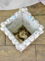 Collection of three mid century French garden planters with seashells