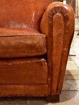 Pair of French chapeau gendarme back club chairs