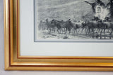 Bergers avec lanterne et son troupeux signed HC 15¾" x 19¼"