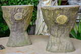Pair of hourglass faux bois garden planters