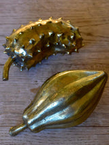 Two bronze mid-century fruit sculptures