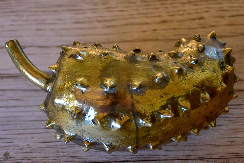 Two bronze mid-century fruit sculptures