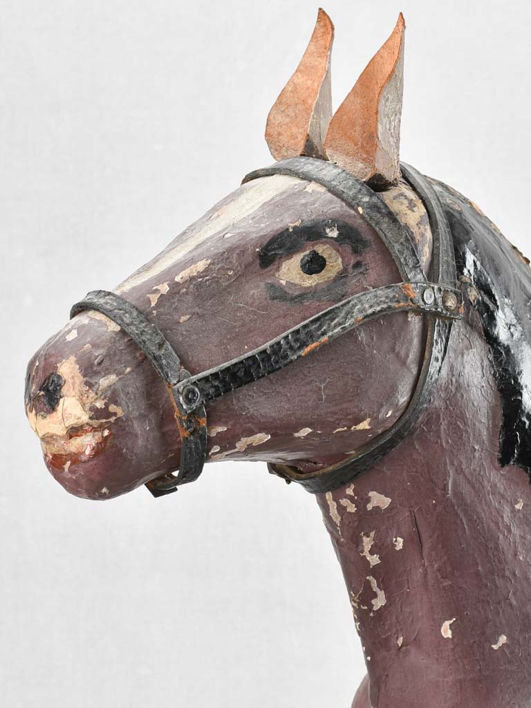 1900's charming wood and mâché horse