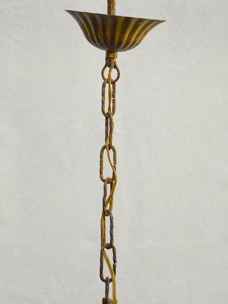 Pretty mid-century Italian crystal chandelier with 6 lights 27½"