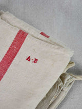 Collection of 6 French linen tea towels with monograms 29½" x 24¾"