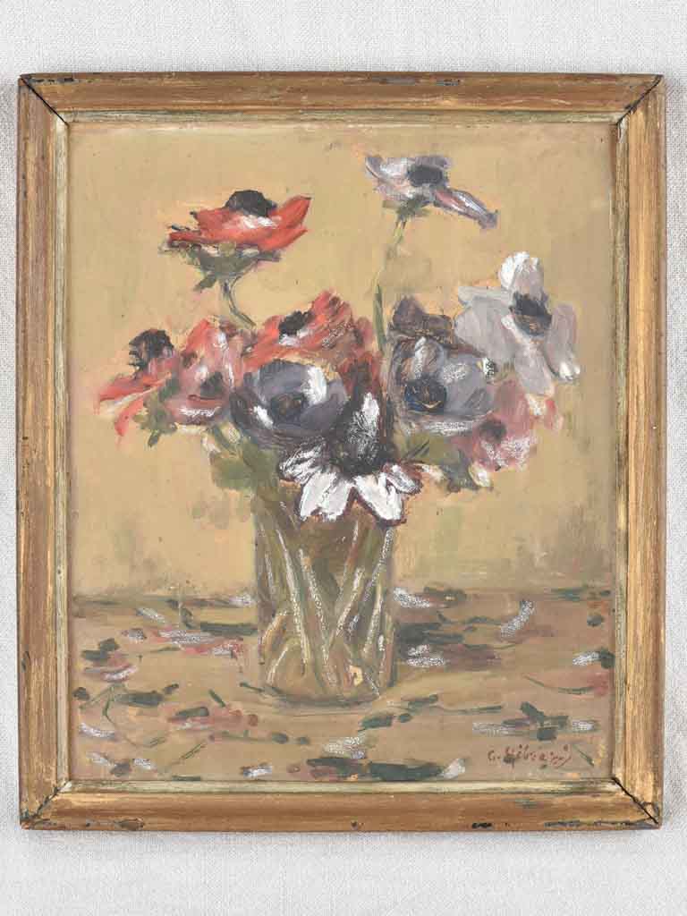 Still life - fatigued ranunculus in a vase 13" x 11"