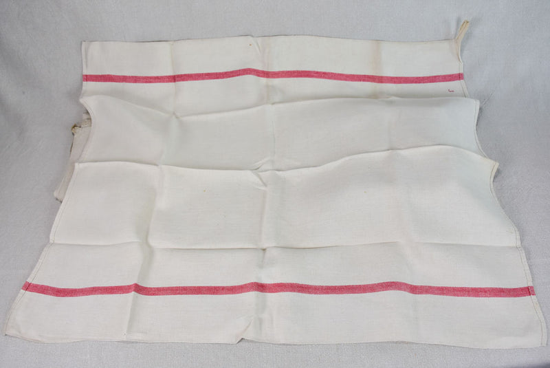 Collection of 6 French linen tea towels with monograms 29½" x 24¾"