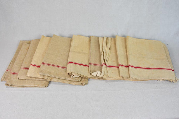 10 antique French Hemp tea towels 23¼" x  30"