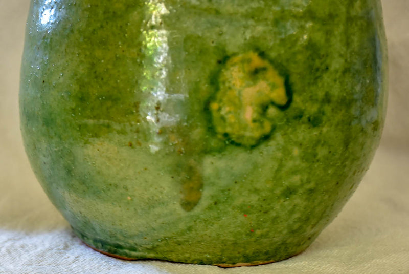 20th Century green glazed preserving pot from Dieulefit 7½"