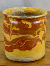 Antique French preserving pot from Apt with marble effect 4 ¼"