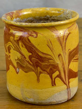 Antique French preserving pot from Apt with marble effect 4 ¼"