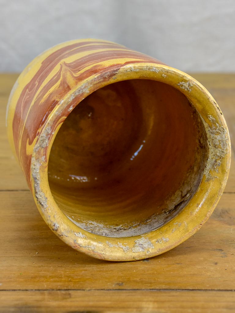 Antique French preserving pot from Apt with marble effect 4 ¼"