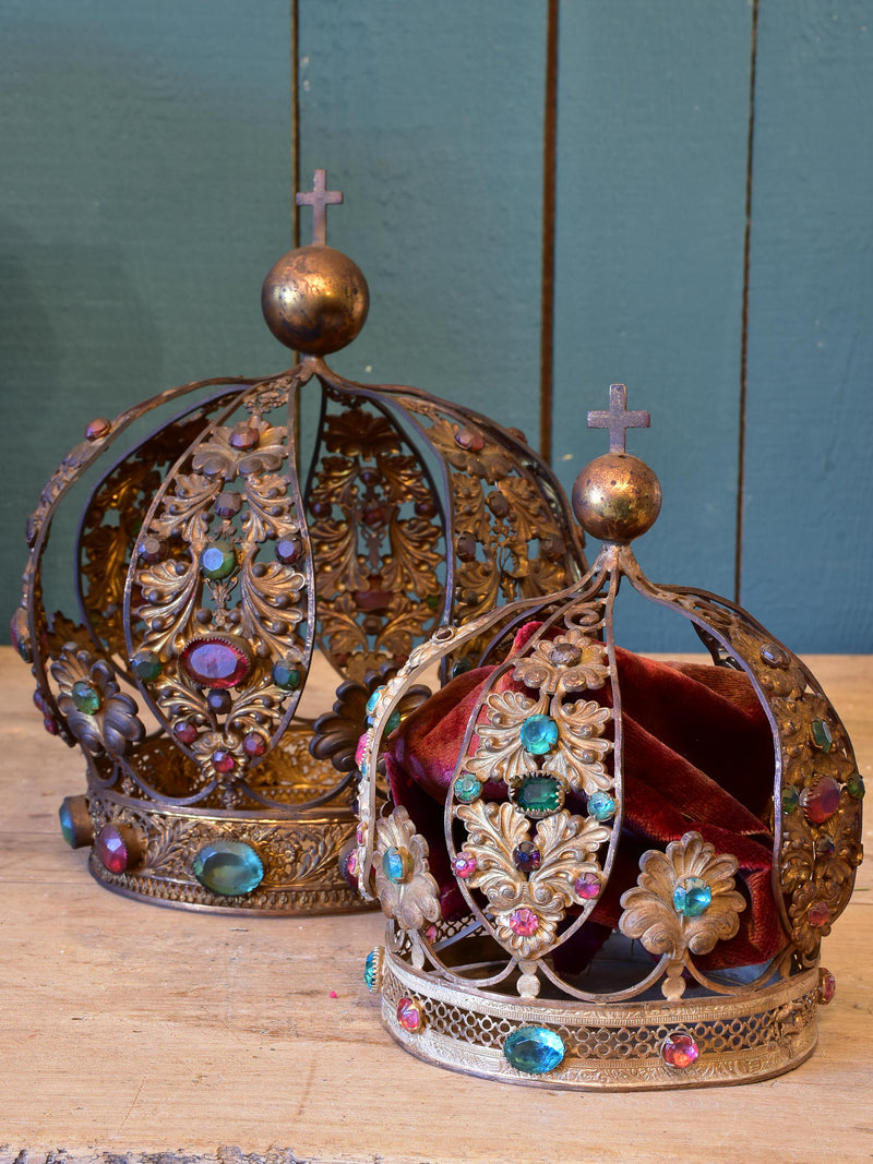 Two antique French Saint's crowns