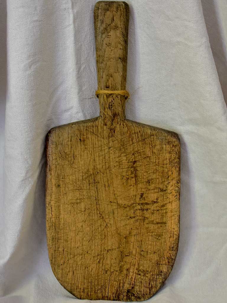 Rustic antique French cutting board with extra long handle 22½" x 9¾"