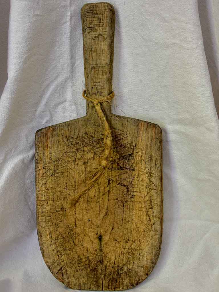 Rustic antique French cutting board with extra long handle 22½" x 9¾"