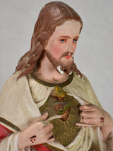 Historic Jesus Christ Plaster Sculpture Painted