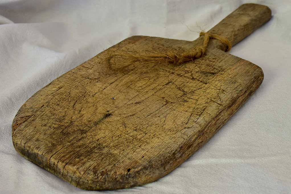 Rustic antique French cutting board with extra long handle 22½" x 9¾"
